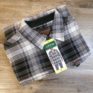 ORVIS NWT Men's Big Bear Heavy Weight Flannel Shirt Gray: Size SMALL